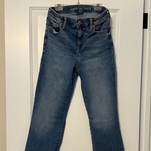 American Eagle Outfitters High Rise Kick Boot Crop Jeans